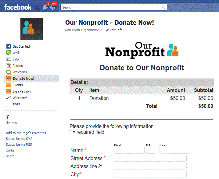 nonprofit fb